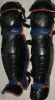NY Mets Dave Raciniello 2006 Game Used Black Orange Blue Shin Guards Steiner Sports