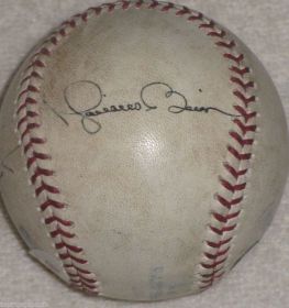 Mariano Rivera, Johnny Damon. Joe Girardi Signed Yankees@Diamondbacks G/U Baseball 6-16-04 PSA/DNA.