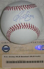 R A Dickey signed Toronto Blue Jays Baseball Steiner coa 2012 CY Young winner