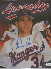 Nolan Ryan Hand Signed 1991 Legends Magazine Texas Rangers Mets James Spence
