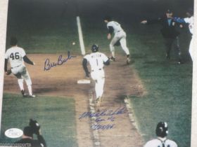 Mookie Wilson Bill Buckner Signed NY Mets Red Sox 1986 WS 8x10 Photo James Spence