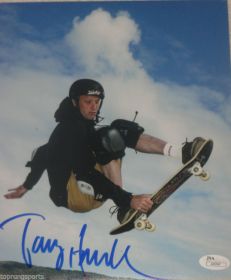 Tony Hawk Autographed 8X10 Skateboard Photo James Spence