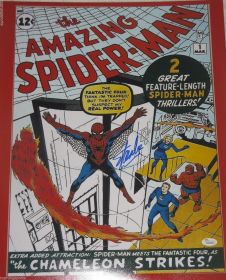 Stan Lee Signed Amazing Spiderman Comic Cover 16X20 Photo James Spence